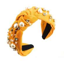 1pc Pearl & Rhinestone Decorated Knotted Headband, Solid Color Fabric Headband, Elegant Non-Slip Women's Daily & Party Hair Accessory - View 18