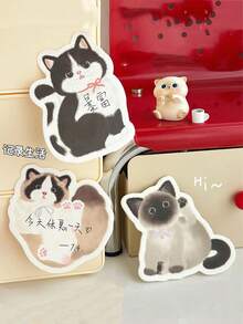 90張/3本 可愛小貓動物便利貼 可愛貓咪備忘錄貼紙 備忘錄書寫紙 可愛貓系列可重複使用備忘錄貼紙 辦公室備忘錄貼紙 學生計畫本貼紙 文具用品 - 均碼 - 查看 7