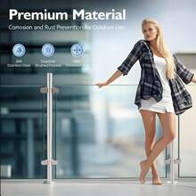 110cm Railing Post, Silver Stainless Steel Railing Post, Column Handrail Railing For Porches, Balconies, Gardens - Silver - View 4