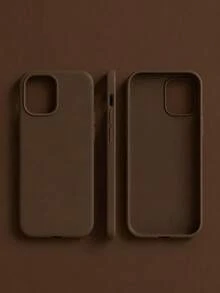 VRNOEI 高級棕色手機殼，適用於 iPhone 17 Air 16 15 14 13 12 11 Pro Max Plus，抗黃變、柔軟觸感、高品質防震保護殼 - 棕色 - 查看 1