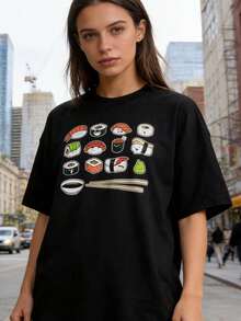 Women's 90s Retro Baseball Graphic T-Shirt - "Sandlot Legends Never Die" - Vintage-Inspired Short Sleeve Casual Tee - 黑色 4 - 查看 1