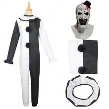 Terrifying Clown Costume From A Horror Movie In Stock For Cosplay And Stage Performances - Clothes + Scarf - View 6