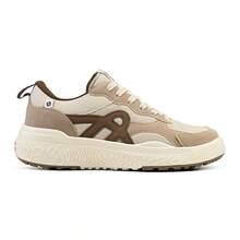 New Akion Unisex Black Urban Sneakers, Casual, Modern, Comfortable Everyday Streetwear. - 米色和白色 2973 - 查看 3