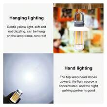 1pc Powerful Super Bright LED Flashlight 2-In-1 Camping Lantern Long Distance Search Light With Hook Portable Outdoor Light Suitable For Camping Hiking Emergency - A - View 4