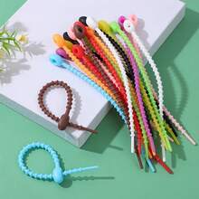 20Pcs Color Multifunctional Silicone Cable Ties Cable Ties Storage Rope Silicone Cable Ties Color Data Cable Ties Reusable Multifunctional Headphone Winding Cable Ties - Multicolor 20pcs - View 1
