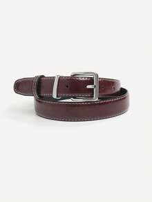 1pc Unisex Shiny Pattern PU Leather Belt, Minimalist Decorative Belt For Dress Pants And Commuting - A - View 15