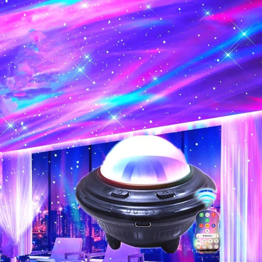 Galaxy 投影燈 星空投影夜燈 附定時器與遙控器，適合成人臥室裝飾、派對、露營、生日節日裝飾、客廳、走廊天花板氛圍燈
