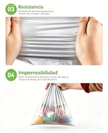 50piezas Bolsas de mensajería de color blanco, diseño gráfico simple bolsas de embalaje multiusos, adecuadas para escuela, oficina, regalos, embalaje de mensajería empresarial - Blanco - Ver 7