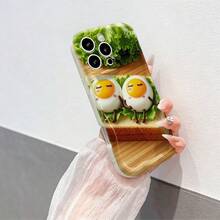Cute Egg Toast Pattern Kawaii Food Phone Case For  17/16/15/14/13/12/11Plus Pro Pro Max Phone Case, Fashionable And Noble,It's The Top Choice For Gifting - Weiss - Übersicht 25