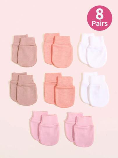 8 pares de guantes antiarañazos para bebé, guantes de protección de manos suaves y cómodos para bebé, color neutro, 0-6 meses, uso diario