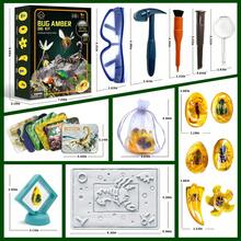 Children's STEM Amber Digging Kit, Artificial Insect Amber Digging Tool Set, Dinosaur/Crystal Archaeology Digging Kit, STEM Science Toys, Hands-On Practice For Kids, Can Dig Up Insect Specimens, Fun Educational Activity, Suitable For Children 3 Years And Older Insect Fossil Digging Toy, Educational Science Experiment Kit, Birthday Gift For Boys And Girls, Holiday Gift - 彩色 - 查看 7