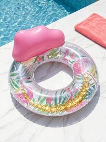 Flotador inflable con asiento con estampado de flamencos rosas, adecuado para niños de 3 años en adelante, juguete de agua para el verano - Multicolor - Ver 7