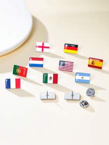 TEAMER 1pc Fashionable Women's Stainless Steel Colorful Flag Brooch Unique Meaningful Exquisite Accessory Commemorative Gift For Friends - Brooch - View 1