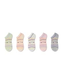 ZUJO 5 Pairs Women's Short Socks, Bow Heart Cherry Pattern, Ankle Socks, Comfortable And Breathable, Suitable For All Seasons - Multicolor - View 7
