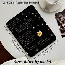 星星與太陽圖案彩繪效果平板保護殼附支架，相容於 Honor 8/9/10/X8/X8A/X9/X8Pro/X9Pro、MatePad SE 11"/MatePad 11"/11.5"、MatePad Pro、Apple 10th/11th Gen 2025 (A16)、Galaxy Tab A7/A9 及其他熱門機型 - 款式20 - 查看 3