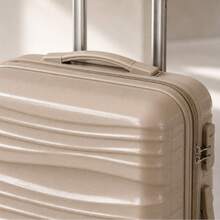 Carry-On Suitcase 10kg Premium Polypropylene PP Ultra Resistant Expandable With 360 Degree Double Wheels Built-In Lock Organized Internal Compartment Hand Luggage Rigid Bag - Khaki - View 3