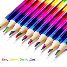 10pcs/20pcs Rainbow Colored Wooden Pencils, 4-In-1 Rainbow Pencils, Suitable For School, Students, Teachers, For Sketching, Doodling, Coloring, Painting, Back To School Season - Sets - View 6
