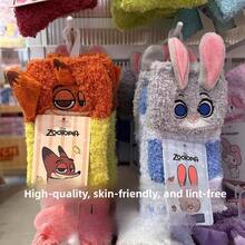 Disney Zootopia Judy & Nick 毛絨襪，柔軟毛茸保暖冬季居家襪，可愛卡通防滑休閒襪 - A - 查看 1