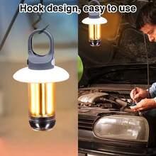 1pc Powerful Super Bright LED Flashlight 2-In-1 Camping Lantern Long Distance Search Light With Hook Portable Outdoor Light Suitable For Camping Hiking Emergency - A - View 5