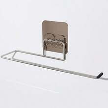 1/2 Set Kitchen Paper Towel Holder, Bathroom Toilet Paper Storage Rack, Towel Rack, Cabinet Cloth Hanging Rack Self-Adhesive (Silver), Bathroom Toilet Paper Holder, Kitchen Stainless Steel Wall Hook, Towel Rack Paper Towel Holder, Bathroom Water-Absorbing Hanging Rack - Toilet Paper Holder - View 9