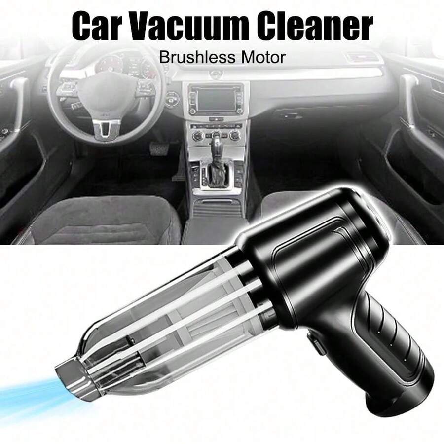 Car Vacuum Cleaner 7.4V 60W Powerful Strong Suction Handheld Mini Portable Wireless Cleaner Home Cleaning Machine - Schwarz - Übersicht 1