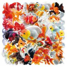 50 piezas Pegatinas transparentes de pez dorado, decoración de animal de pez pequeño realista, material de pegatinas para acuario de peces PET y álbum de recortes - Multicolor - Ver 8