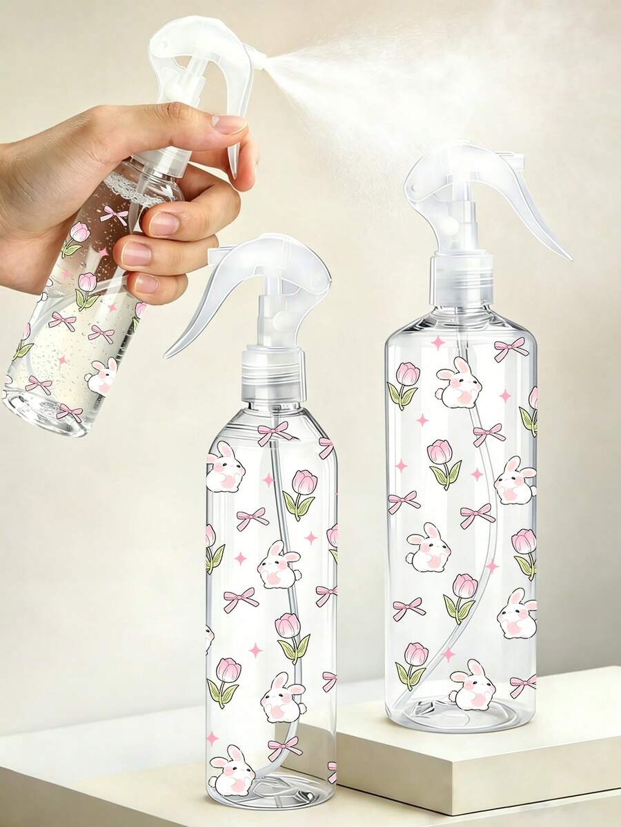 Bow Rabbit Pattern Refillable Travel Spray Bottle, Multifunctional Fine Mist Spray Bottle Suitable For Travel And Business Trips, Makeup Removal Dispensing, Reusable Hair Spray Bottle For Hair Styling, Cleaning, Plants, Facial Moisturizing