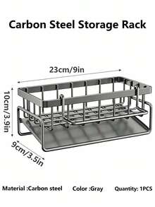 Rak Pengering Wastafel Multifungsi, Tempat Spons Mesin Cuci Piring, Pengering Peralatan Dapur, Rak Penyimpanan Mesin Cuci Piring Wastafel Logam Bulat, Material Baja Karbon yang Ditingkatkan. Rak Pengatur Dapur, Handuk dan Alas Wastafel Terbuat dari Baja Karbon, Rak Wastafel Logam Bulat. - MultiWarna - View 3