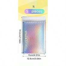 5pcs Colorful Bubble Mailers - 3 Sizes Available, Waterproof & Shockproof, PE Material, Reusable, Self-Adhesive Thickened Packaging Bags, Lightweight Cushioning Bags For Small Item Shipping, Transport, Packaging, Accessory Storage, And Small Business Daily Use, For Jewelry, Phones, Gifts, And Fragile Items - Multiple Styles - View 10