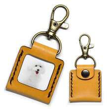 PU Leather Mini Photo Frame Keychain, Handmade Stitched Small Photo Storage Key Ring, Portable Pocket Photo Holder Pendant, Suitable For Pets, Baby, Family Photos - Leather Photo Keychain - View 10