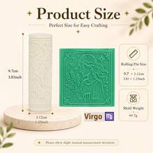 12 Zodiac Embossed Rolling Pin, Astrology Clay Texture Roller, Polymer Clay Stamp Tool, Ceramic Pottery Embossing Roller For DIY Craft Making - Multicolor - View 17