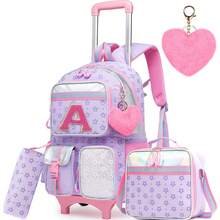 Backpack With Wheels For Girls Rolling Letter Backpack Cute Carry On Backpack Kids Luggage With Crossbody Bag And Pencil Case For Elementary Student - Children's Rolling Bags - View 11