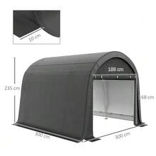 3x3m Garden Shed, Coated With An Aluminium Membrane With UV Protection, Water-Repellent, Made Of Steel And Grey Polyethylene, With Two Sectional Doors. - 灰色 - 查看 3
