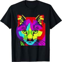 Abstract Cat Pop Art Graffiti T-Shirt(1) - Black - View 1
