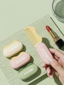 3/1 pieza Peine portátil plegable mini de bolsillo, dientes de doble uso seco & húmedo antiestáticos, puntas redondeadas suaves para masaje del cuero cabelludo sin tirar del cabello, opciones de colores macaron, con estuche de almacenamiento para evitar suciedad y polvo, peine pequeño esencial para viajes, viajes de negocios, bolsa de maquillaje, dormitorio de estudiantes, desplazamientos, peinado, arreglo de flequillo, uso doméstico, salidas al aire libre, accesorio para el cabello compacto y ahorrador de espacio - Plegable - Ver 4