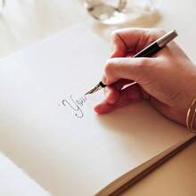 Retro Wedding Guest Book With Hard Cover, Bound, 72 Blank White Pages Of Thick, Non-Transferable Paper, Square 21 X 21 Cm - White - View 2