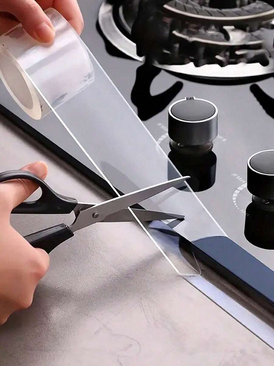 1 Roll 5m Transparent Multi-Purpose Acrylic Tape, Suitable For Kitchen, Waterproof, Flame Retardant, Anti-Mold