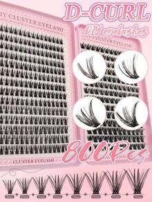 392 PCS DIY Cluster Lashes - 30D Fluffy Volume, 9‑16mm Mixed Length, Natural D‑Curl Individual Lash Extensions, Perfect For Dates & Parties, Must‑Have For Beginners - D - View 11