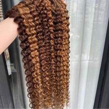 Uveous 34 Inch Honey Blonde Wig Human Hair Deep Wave 13x4 HD Ombre Lace Front Wigs P4/27 Highlight Curly Human Hair Wig 200 Density Pre Plucked Human Hair Frontal Wigs For Women - SP4/27 - 查看 2