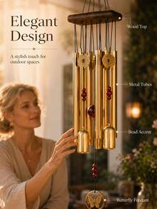 Extra-Large Antique Metal Outdoor Wind Chimes  - Soothing Melodic Tones, Durable Outdoor Tubing - Perfect For Patio Decoration, Garden, Patio, Home Décor, Ideal For Relaxation & Meditation.Home And Store Decorations, Hanging On Balcony Etc. - Copper Coin - View 2