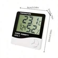 1pc Digital Hygrometer - Indoor And Outdoor Temperature Monitoring/Precise Testing/Home Office Temperature And Humidity Meter - LCD Display (Battery Not Included) - A - View 11