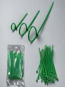 100pcs Heavy Duty Green Nylon Cable Ties - Self-Locking Garden Plant Ties, Used For Securing Vines, Leaves And Pipes, Multi-Purpose Gardening Binding Solution, Garden Ties | Decorative Garden Ties | Strong Grip Ties - Green - View 7
