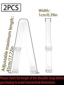 2件組女款透明隱形內衣肩帶，鐵扣可調節透明肩帶，隱形提拉式可調節內衣肩帶 - 彩色 - 查看 12