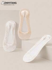 ZHIYITANG Random 1 Pair/4 Pairs Women's Boat Socks With Bow Pattern, Elegant Charming Fashion Lace Low-Cut Shallow-Mouth Invisible Socks, Thin Breathable Comfortable Soft Moisture-Wicking Sweat-Absorbing Socks For Spring/Summer, Sports Casual Street Style, Suitable For Daily Wear - Multicolor - View 9
