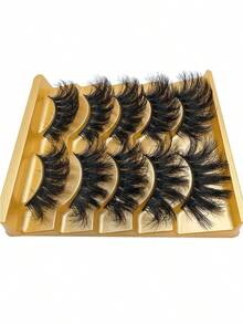 Instant Eye Enlargement! 5 Pairs 14mm Long-Lasting Voluminous False Eyelashes, Dramatic Thickening And Lengthening, Instantly Transform Into An Electric Eye Goddess - View 3