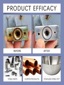 jakehoe Steel Rust Remover, Stainless Steel Rust Remover, Kitchen Sink And Utensil Cleaner, Multi-Purpose Rust Remover, Metal Rust Remover, Stain Rust Remover, Home Kitchen Stainless Steel Polishing Metal Faucet Rust Remover, Can Quickly React With Rust On Metal Surfaces, Improve Yellowing, Dullness And Old Appearance, Delay Re-Oxidation And Rusting, Gentle And Non-Corrosive To Intact Metal Surfaces, Effectively Remove Rust Layers And Restore Smoothness Of Metal Surfaces. - Liquid - View 6