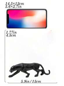 Geometric Panther Figurine, Modern Abstract Leopard Sculpture, Black White Animal Statue, Luxury Tabletop Decor, Living Room Shelf Decor, Office Desk Accent, Entryway Cabinet Home Decoration - A - View 9