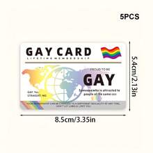 1/3/5pcs Rainbow Pride Lifetime Membership Card - Premium Decorative PVC Card (Not Sticker), Luxury Blue Background Gold Text Double Rainbow Design, LGBTQ+ Community Funny Gift - B - View 18