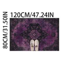 1 pièce Tapis de style persan violet et noir, tapis décoratif, décoration de chambre, petit tapis, tapis, décoration de maison, tapis de salon, tapis de chambre, décoration de maison de salon, tapis d'extérieur, tapis lavable - Multicolore - Voir 16