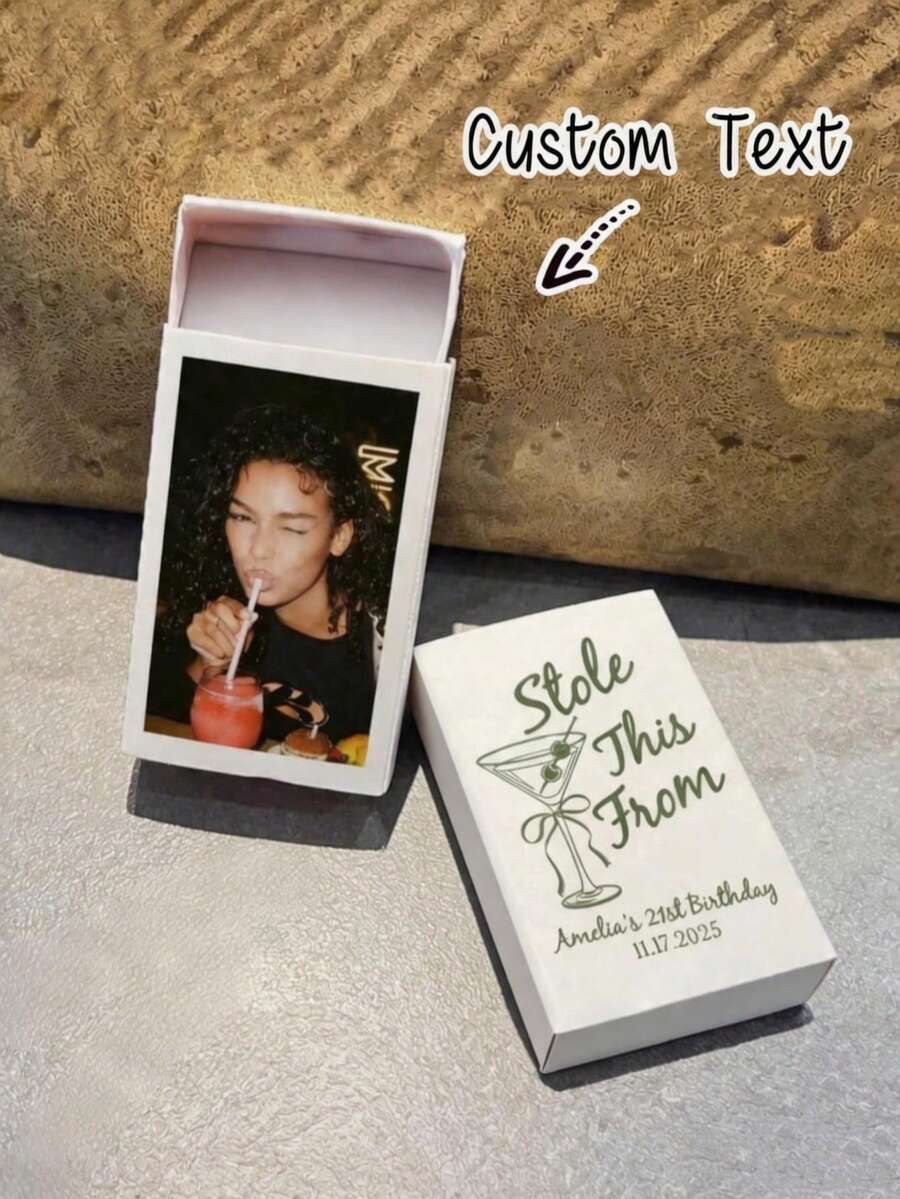 Personalized Matchbox Style Party Favors, Suitable For Weddings, Birthdays, Housewarming, Apartment Decor / Wholesale Party Matchboxes / Wedding Matchbox Favors, Perfectly Matched With Matchbox Letter Bride Party Decorations